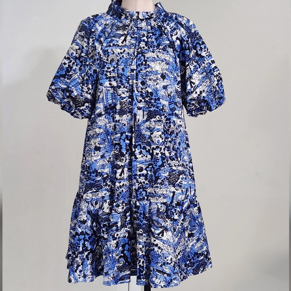 Kate‎ Spade Scenic Stroll Tie-Back Dress In Blazer Blue